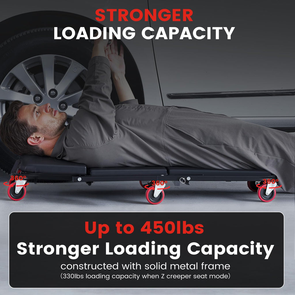 40 Inches 4 in 1 Creeper Seat up to 450 lbs Capacity Y690612