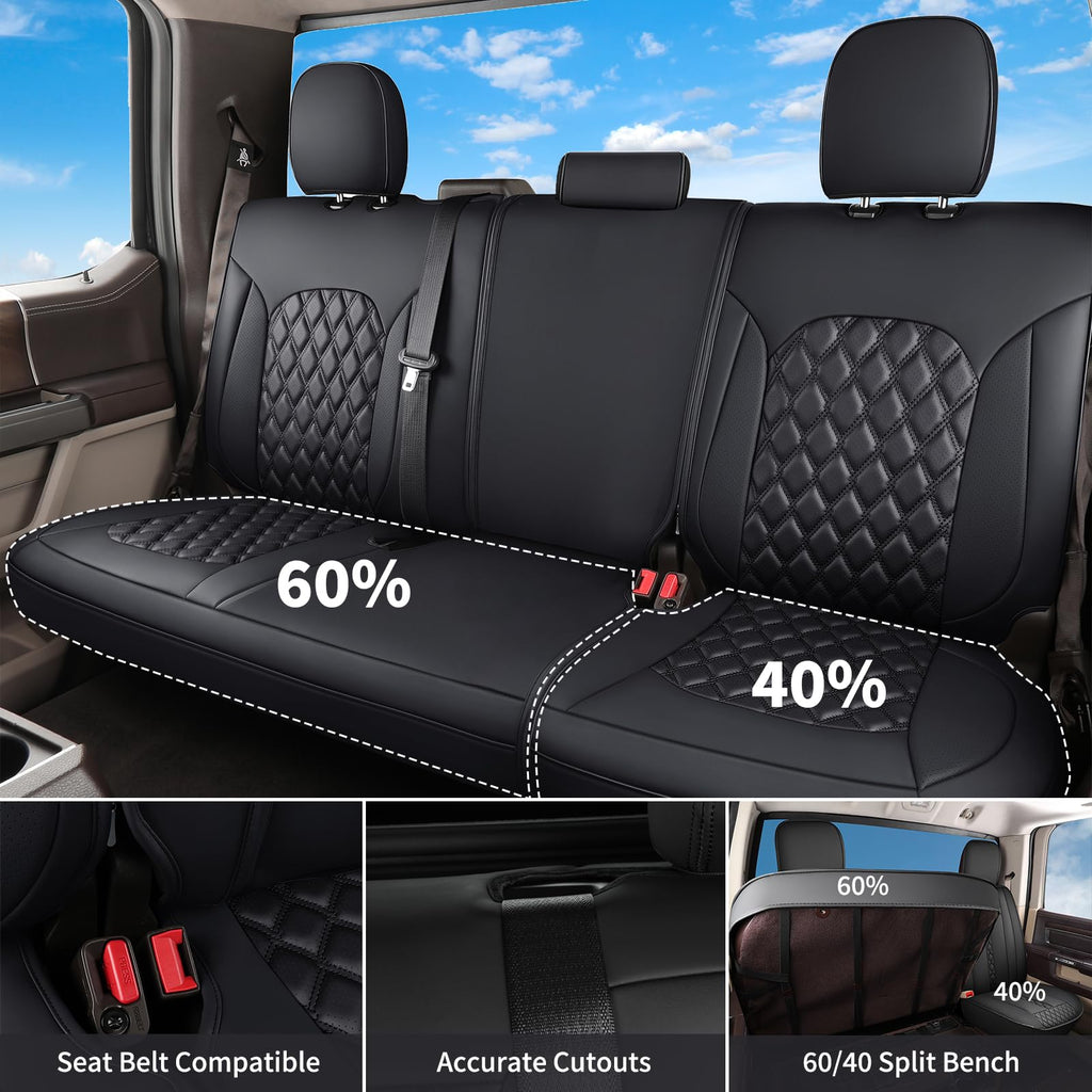 Leather Full Set Pickup Truck Seat Covers O63467