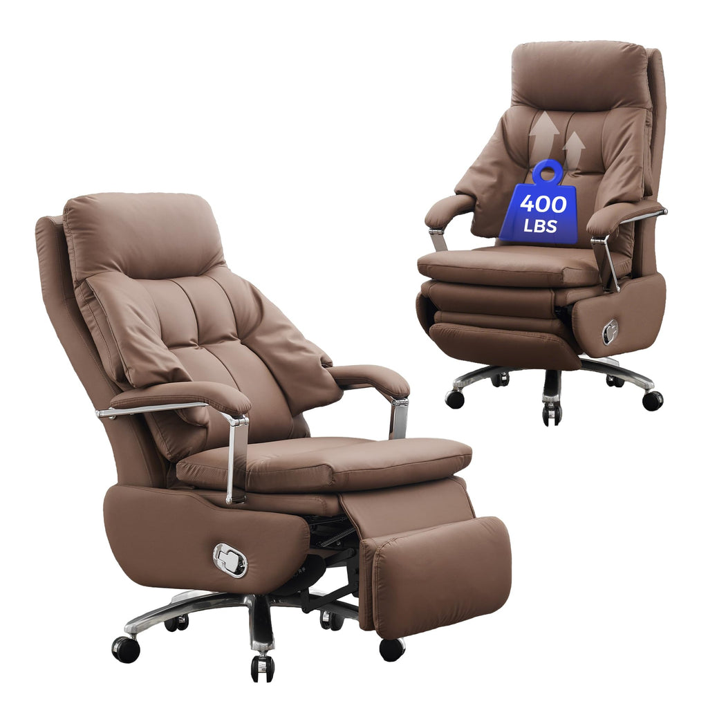 Brown PU Leather Recliner Chair with Footrest 400LBS M573