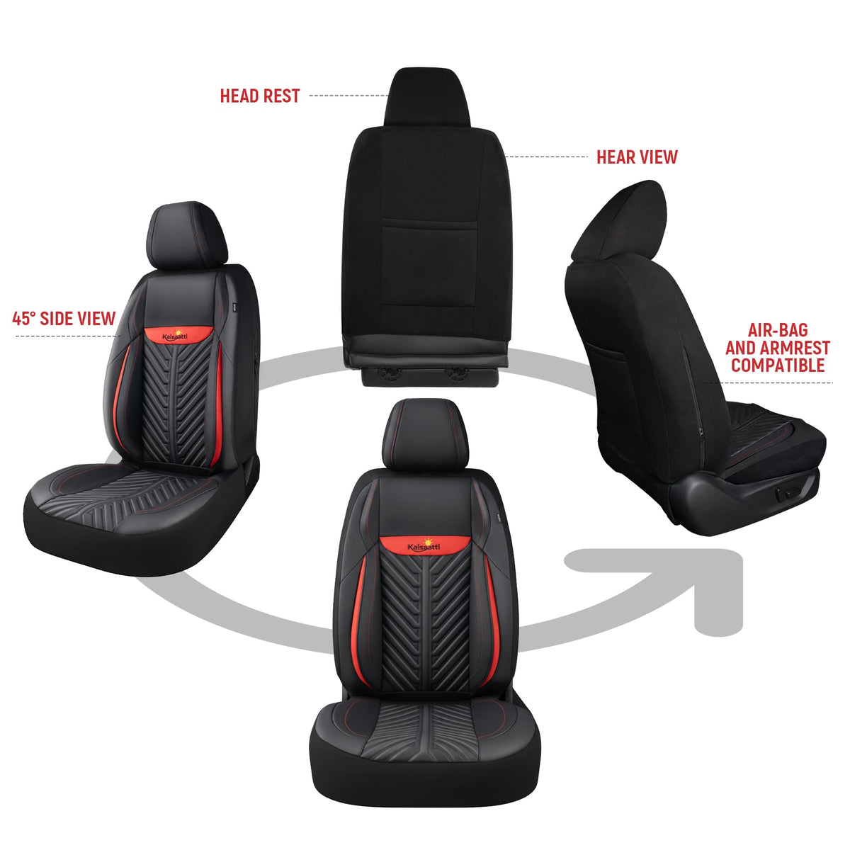 PU Leather Waterproof Car Seat Covers Full Set K712644