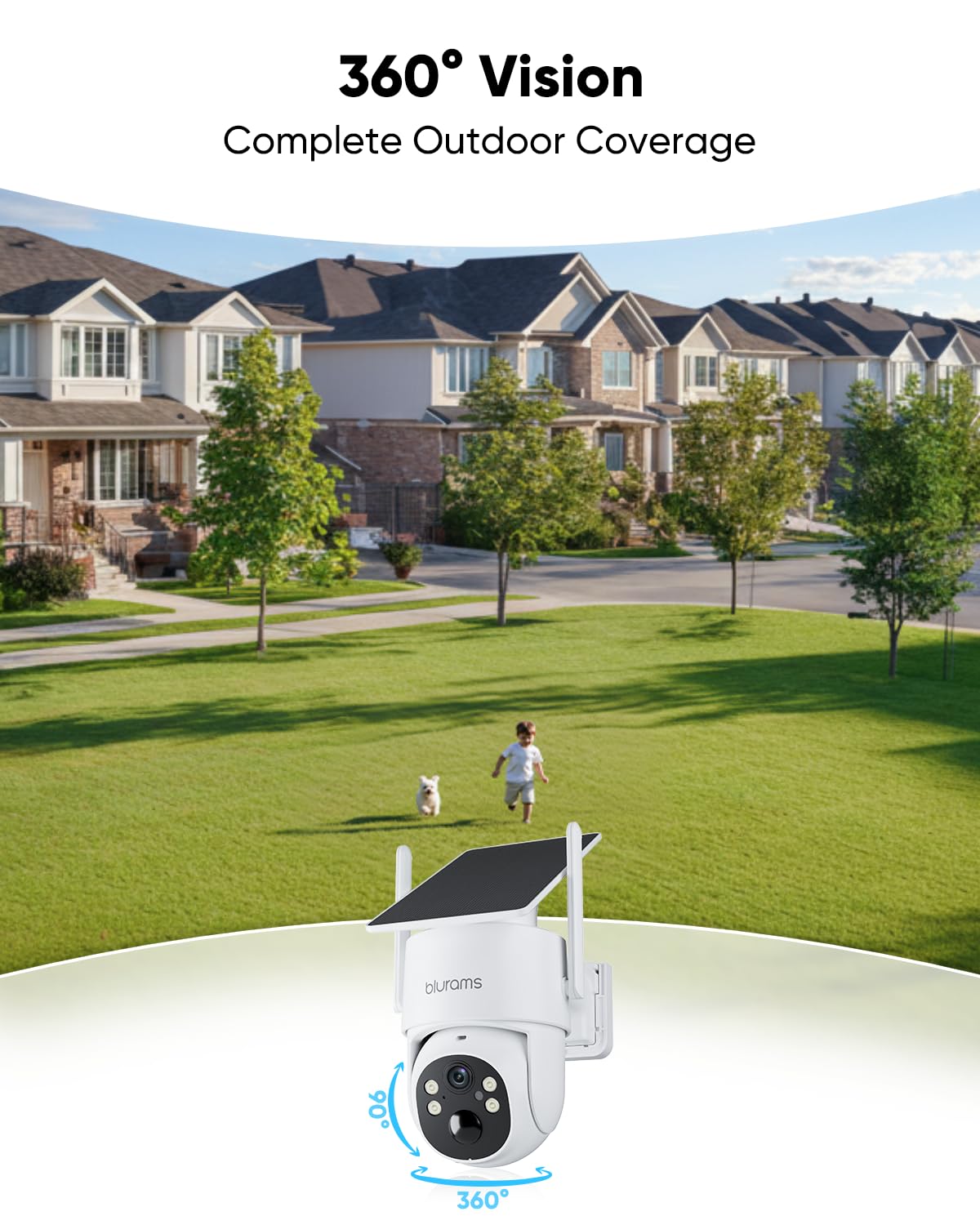 4MP Pan/Tilt Wireless Outdoor Security Camera with Solar Panel L454