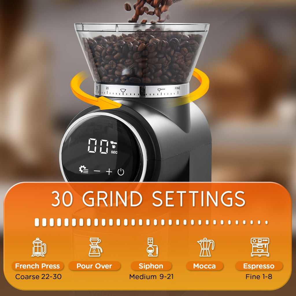 Conical Burr Electric Coffee Grinder with 30 Settings B5534