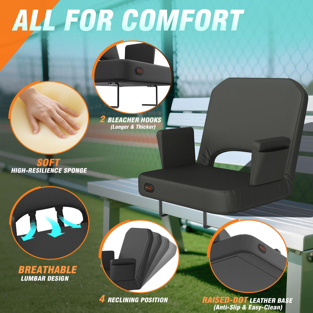 Heated Stadium Seats for Bleachers with Foldable Armrests E33684