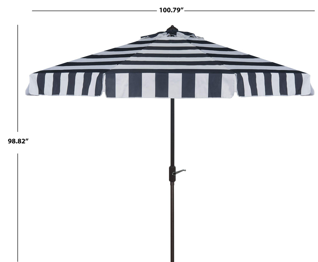 9 ft Navy White Patio Umbrella V64202