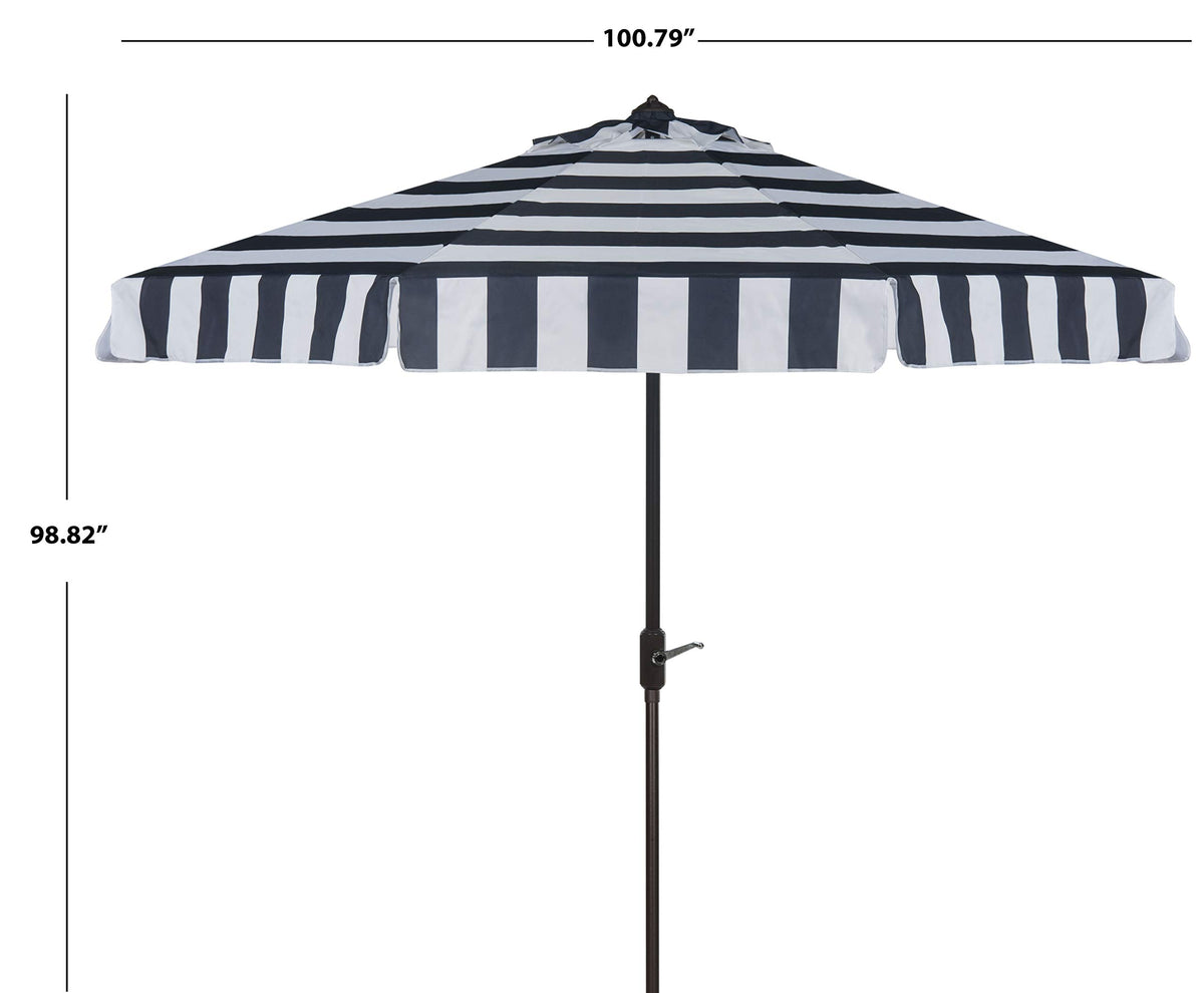 9 ft Navy White Patio Umbrella V64202