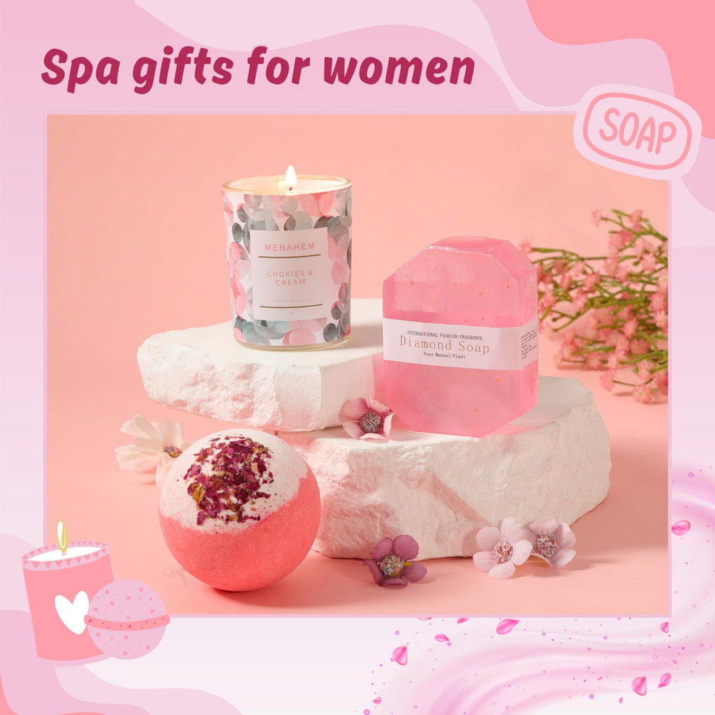 Pink 9pc Spa Bath Gift Set R391161