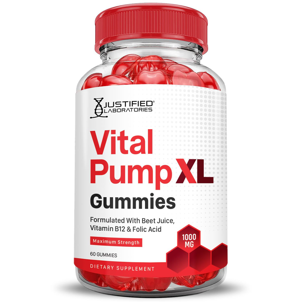 Vital Pump XL Performance Gummies 1000MG Beet Juice B12 Vegan Non GMO 120 Gummys E17340