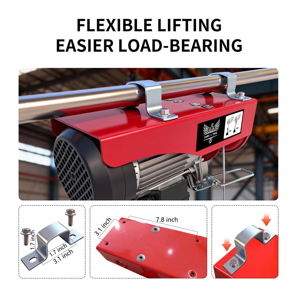 440 lbs 110V Electric Hoist with 14ft Wired Remote Control L70063