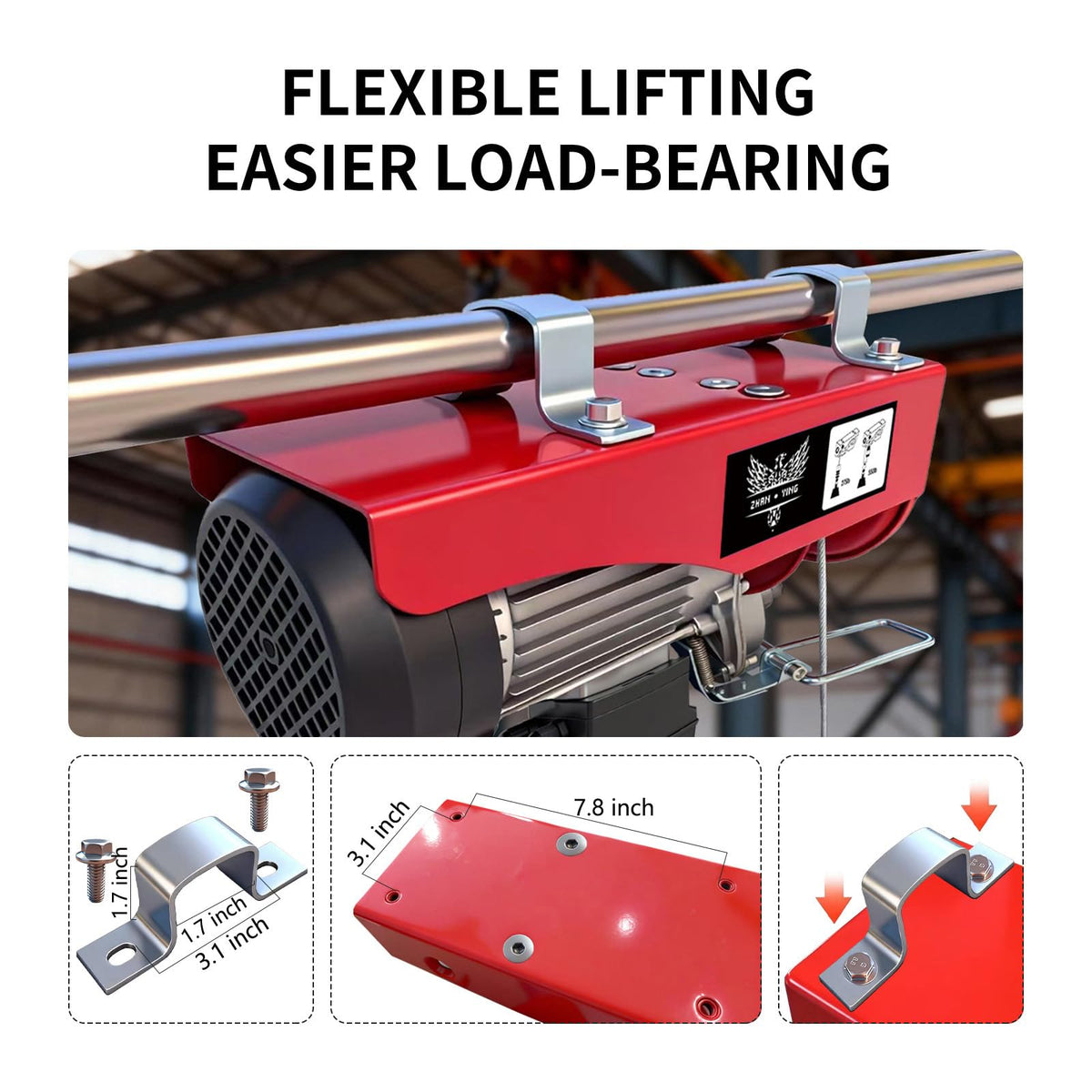 440 lbs 110V Electric Hoist with 14ft Wired Remote Control L70063