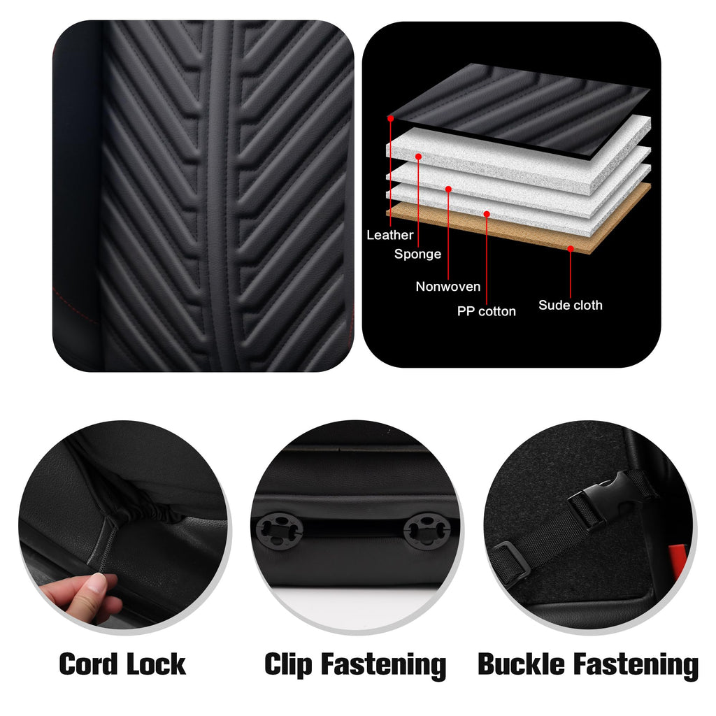 PU Leather Waterproof Car Seat Covers Full Set K712644