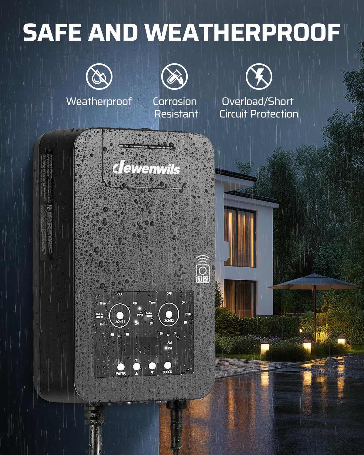 300W Low Voltage Transformer with Remote Photocell Sensor & Timer X135761
