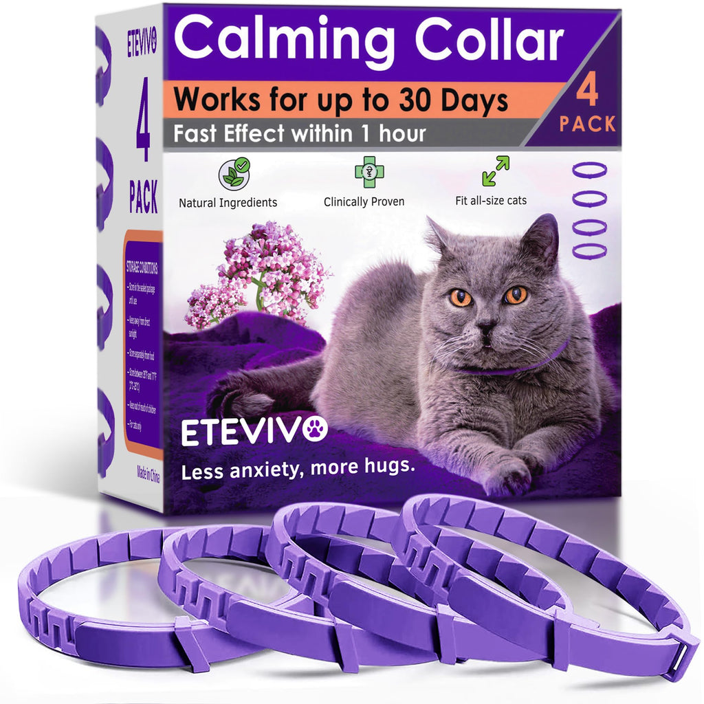 4 Pack Adjustable Calming Collar for Cats B946