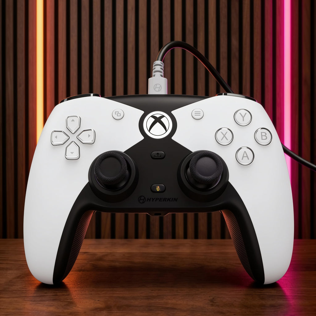 White Wired Controller with Hall Effect Joysticks Z45048
