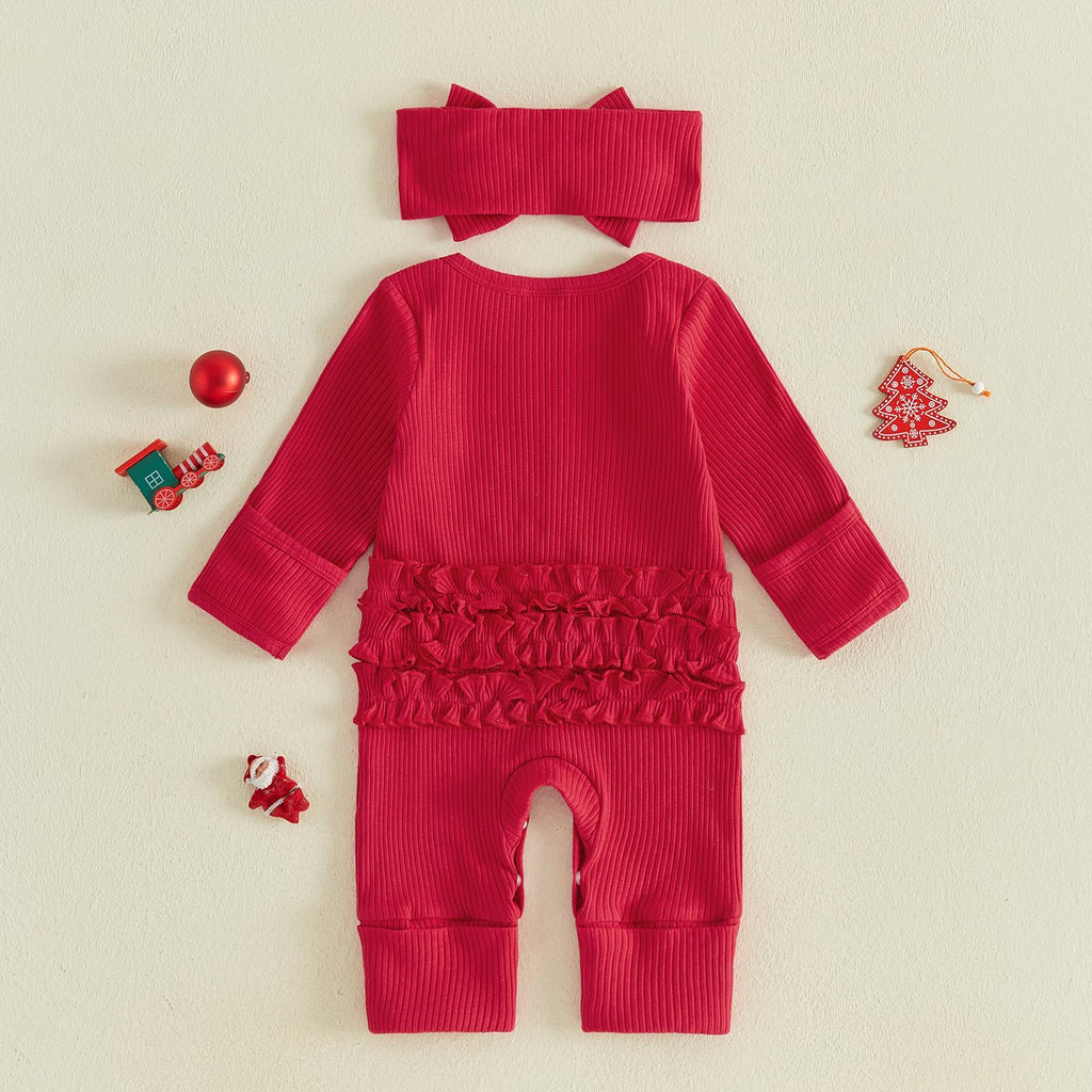 Baby Girl Long Sleeve Romper Headband A4085