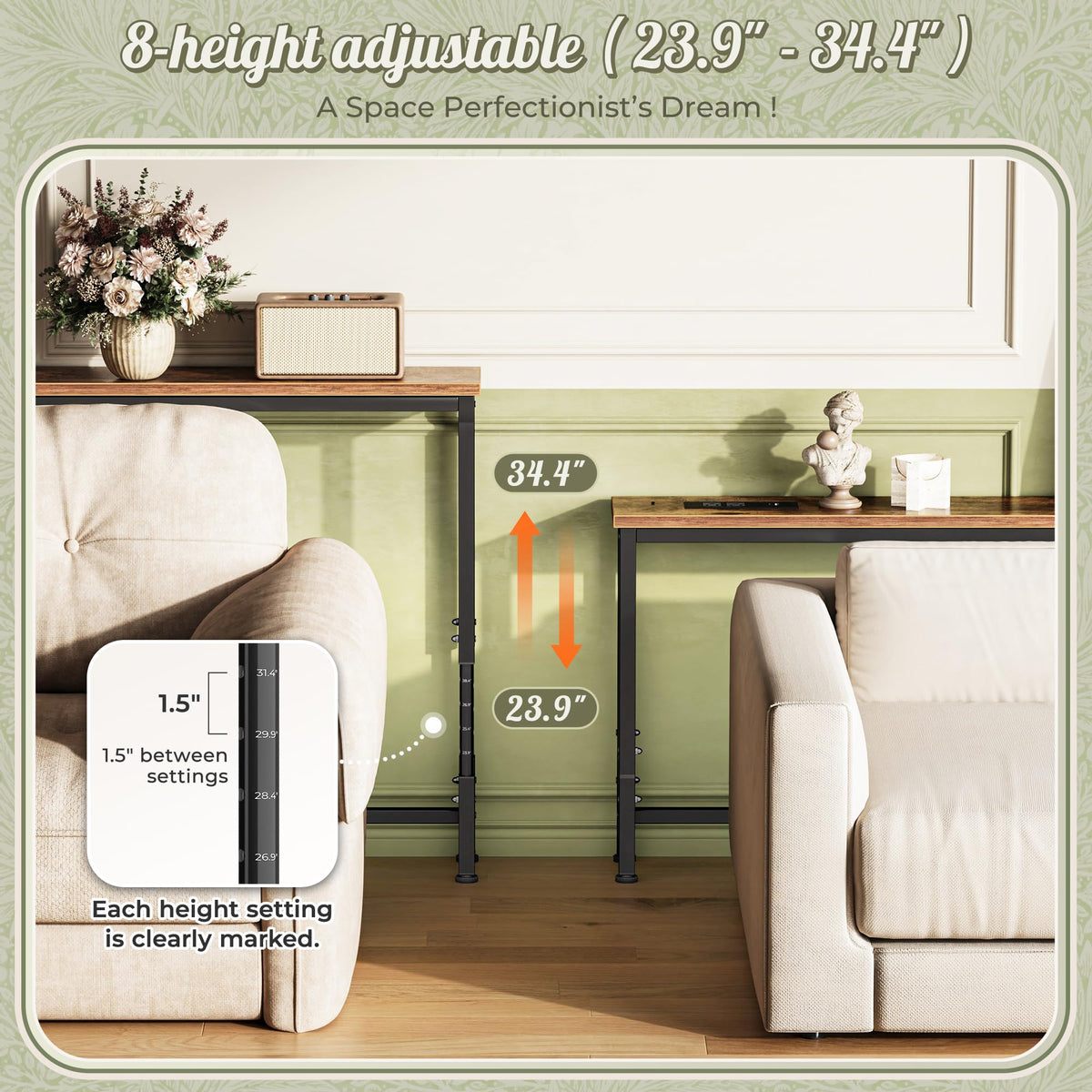 Sofa Table with Power Outlets N346