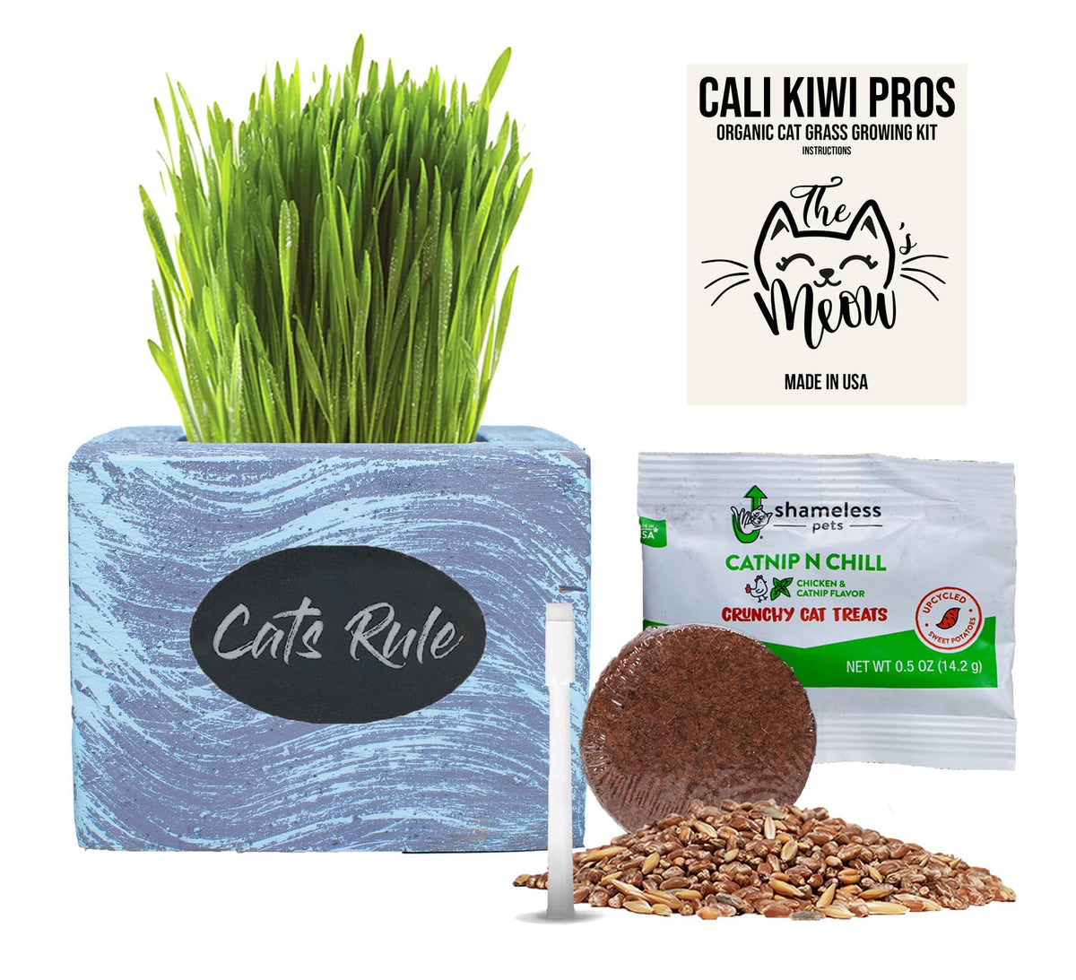 Organic Wheatgrass Seed & Soil Cat Grass Kit K738581