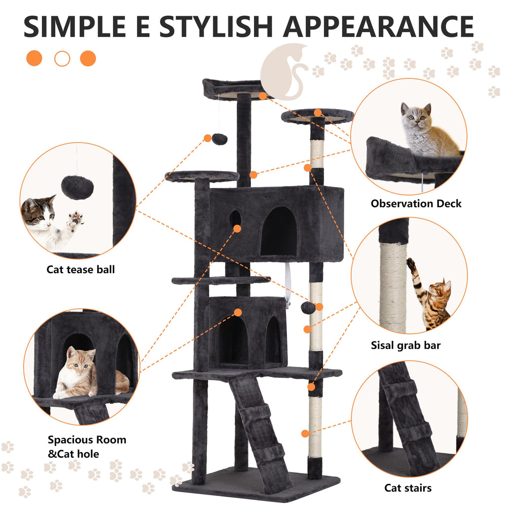 Dark Gray Multi-Level Cat Tree G74827
