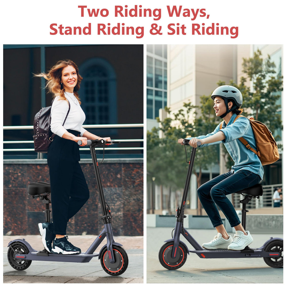 Electric Scooter with 350W/500W Motor, 19-20 MPH, Foldable A3063