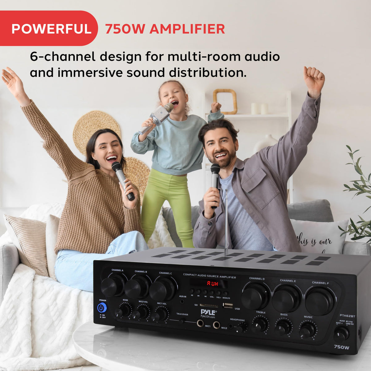 Wireless Bluetooth 6 Channel 750W Karaoke Amplifier S34144