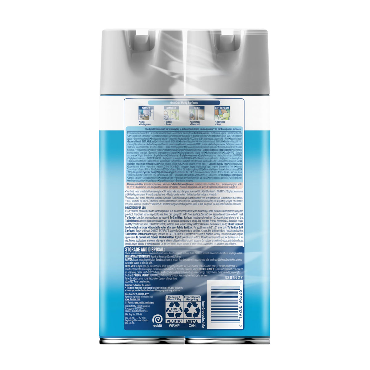 Disinfectant Spray Crisp Linen 19 oz 2 Pack U415873