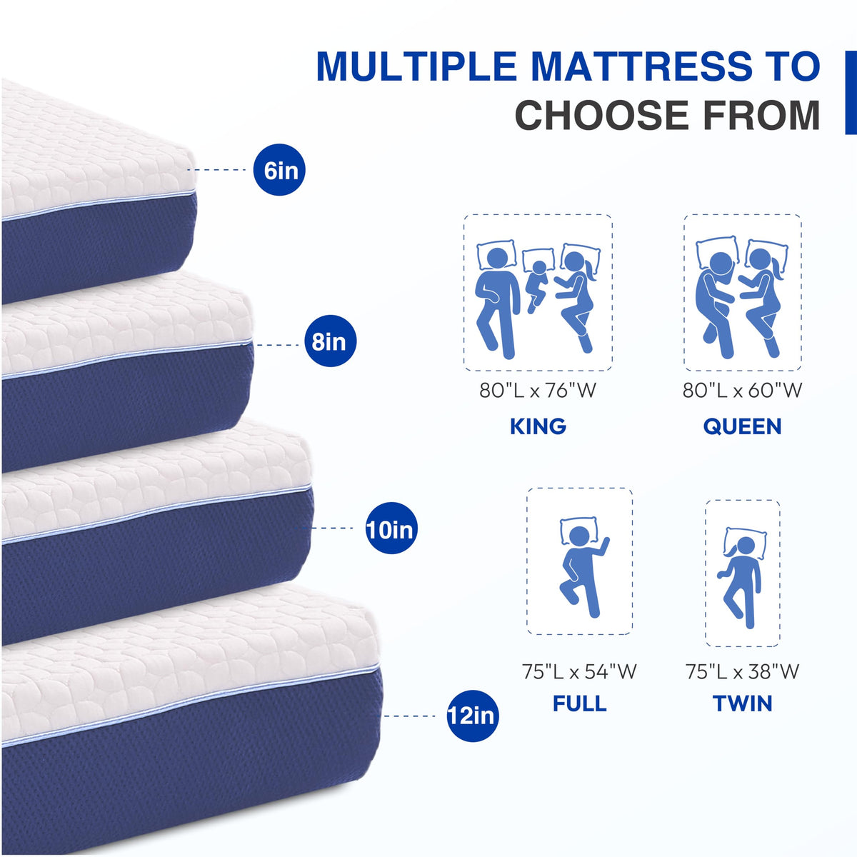 6 Inch Firm Gel Memory Foam Twin Mattress F750