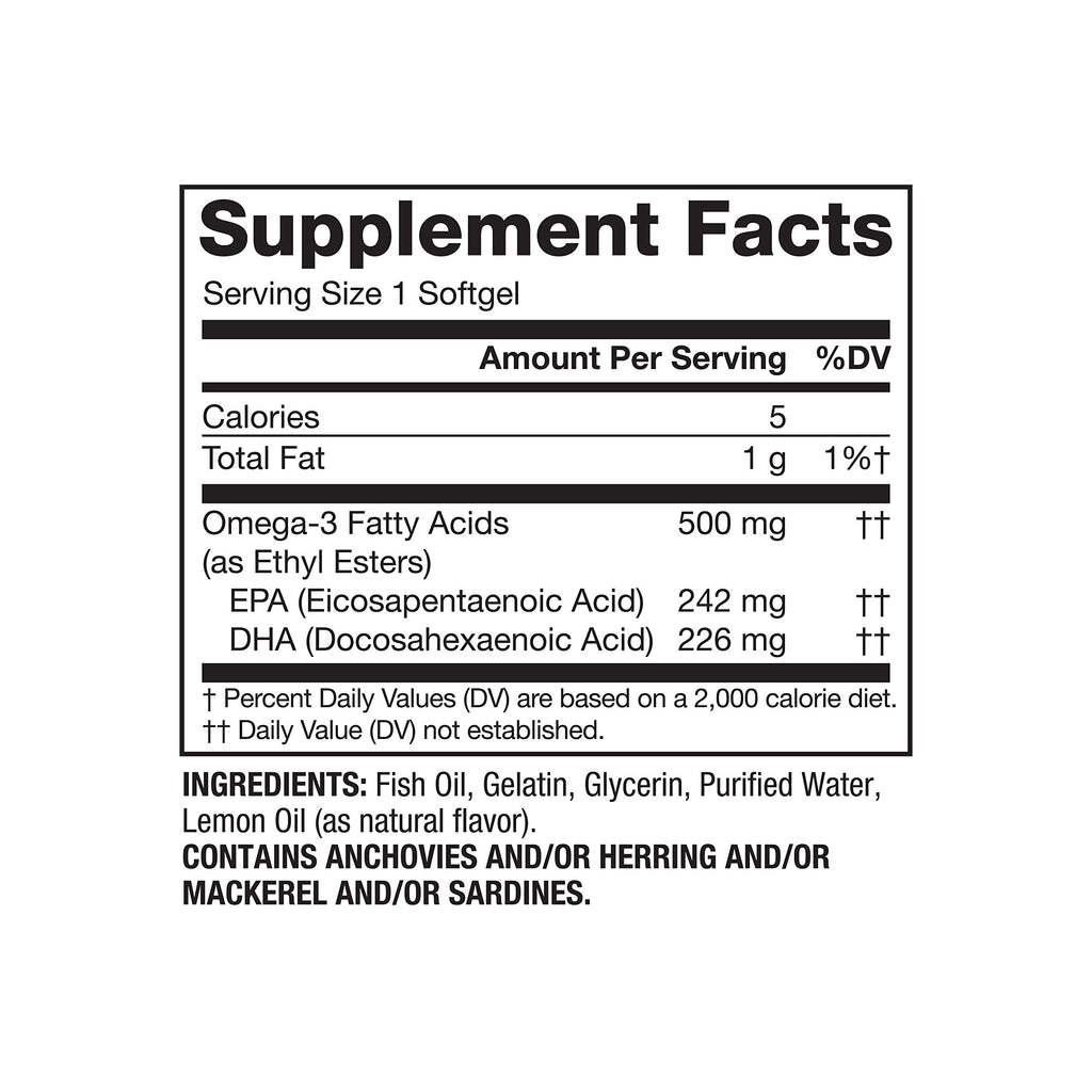 Omega-3 500 mg Fish Oil Softgels U52098