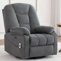 Velvet Grey Power Swivel Rocker Recliner with Massage and Heat Z5983