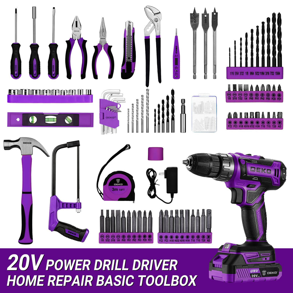 20V Cordless Power Drill Tool Kit Set with Battery C251