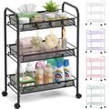 3 Tier Rolling Metal Storage Cart with Wheels, Black G118866