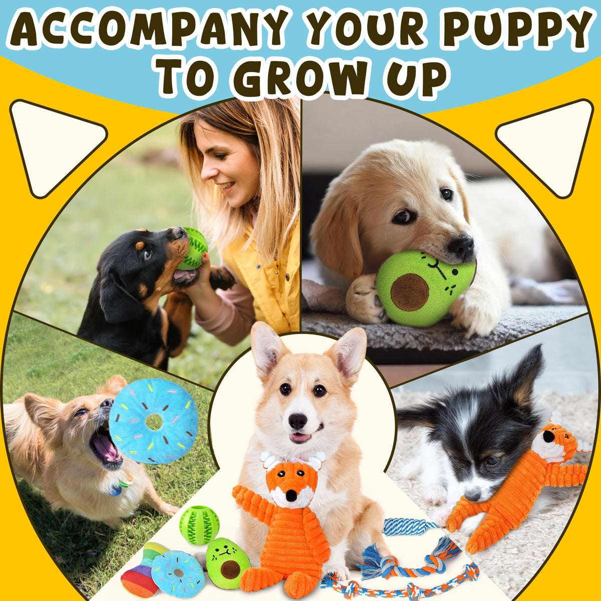 9 Pack Puppy Chew Toys with Rope Y331