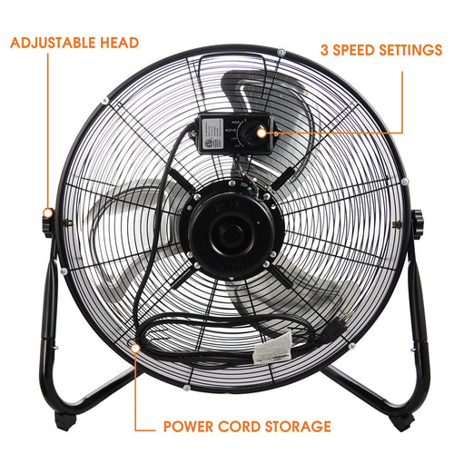 20" Industrial Floor Drum Fan with 3 Speed P96904