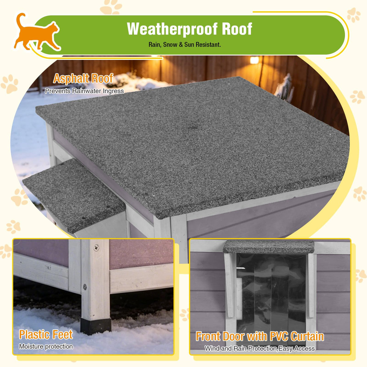 Outdoor Cat House with Insulated Liner S798367
