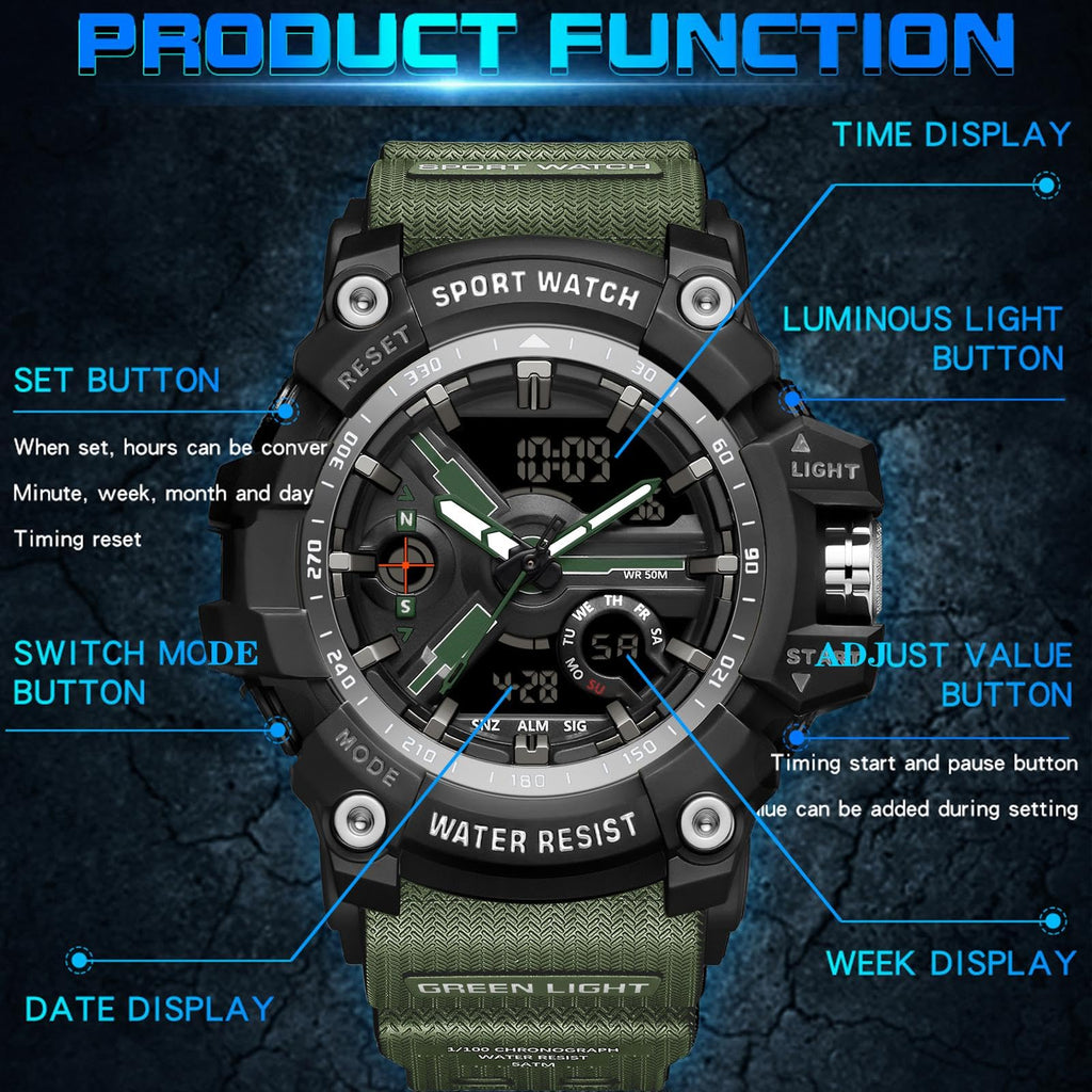 Waterproof Fluorescent Green Digital Watches G746505