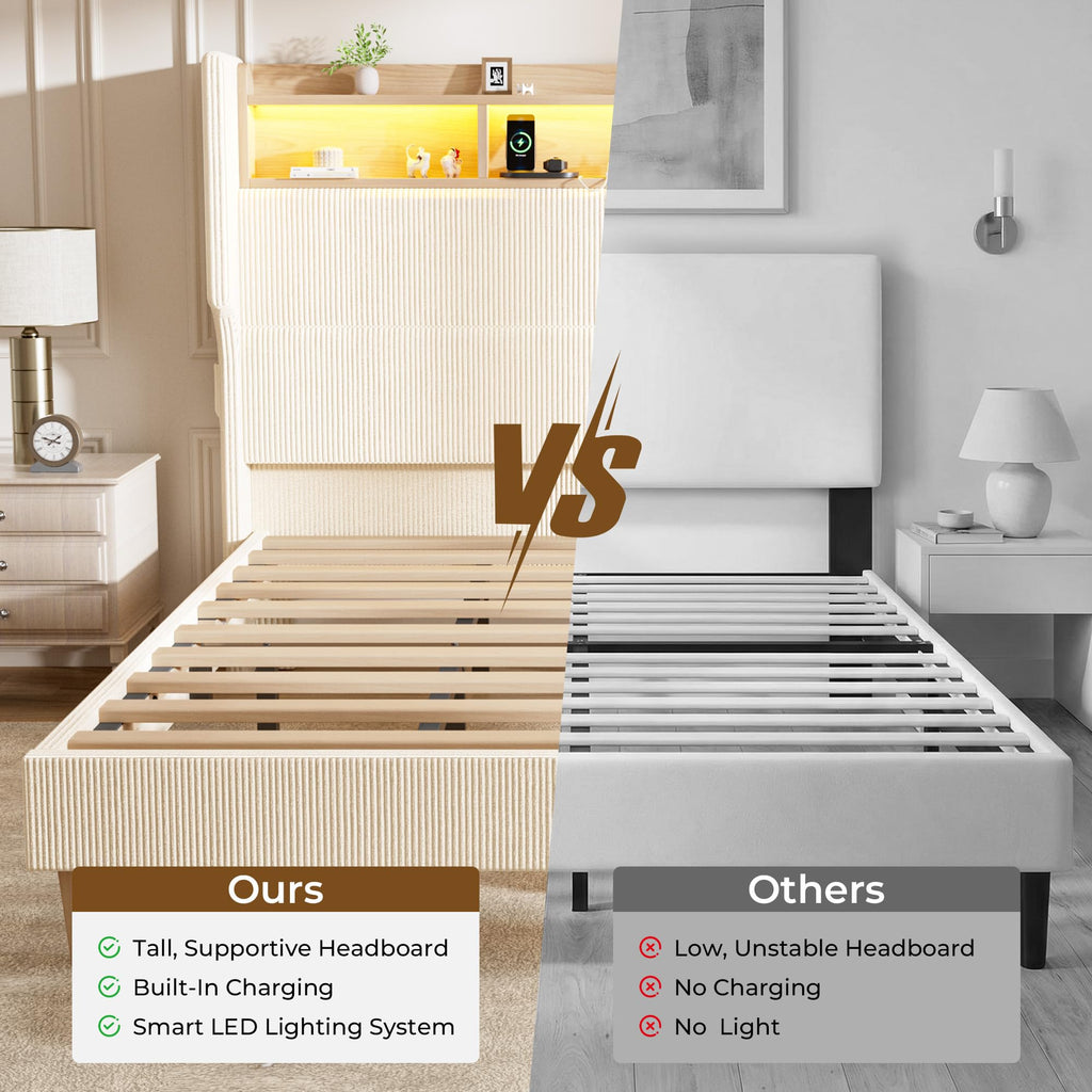 Queen Size Bed Frame with Tall Headboard B53600
