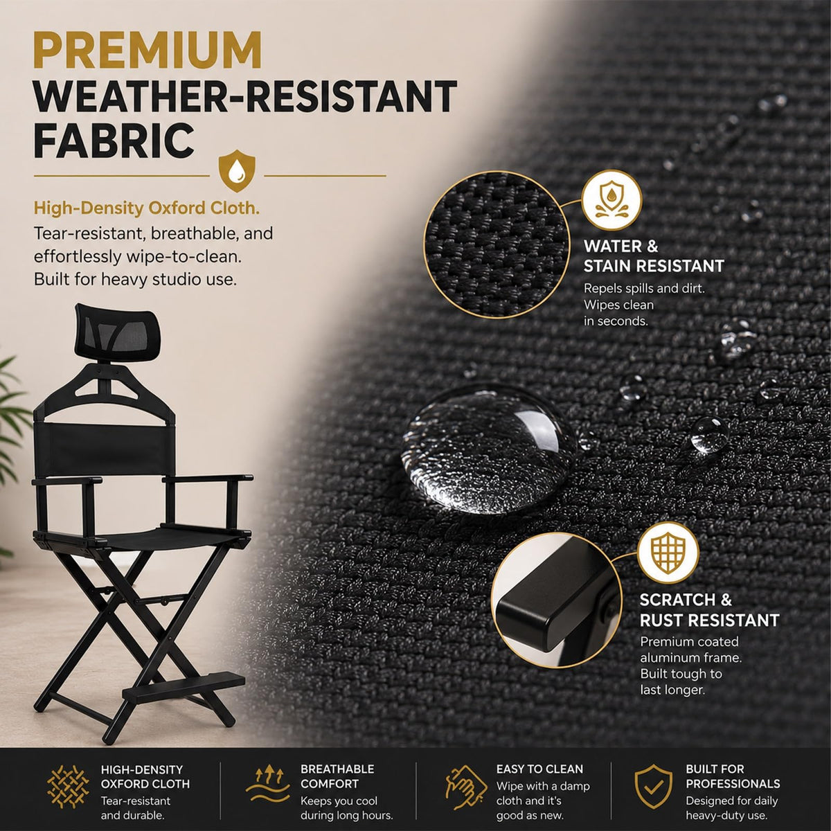 Extra Tall Foldable Makeup Artist Chair A164200