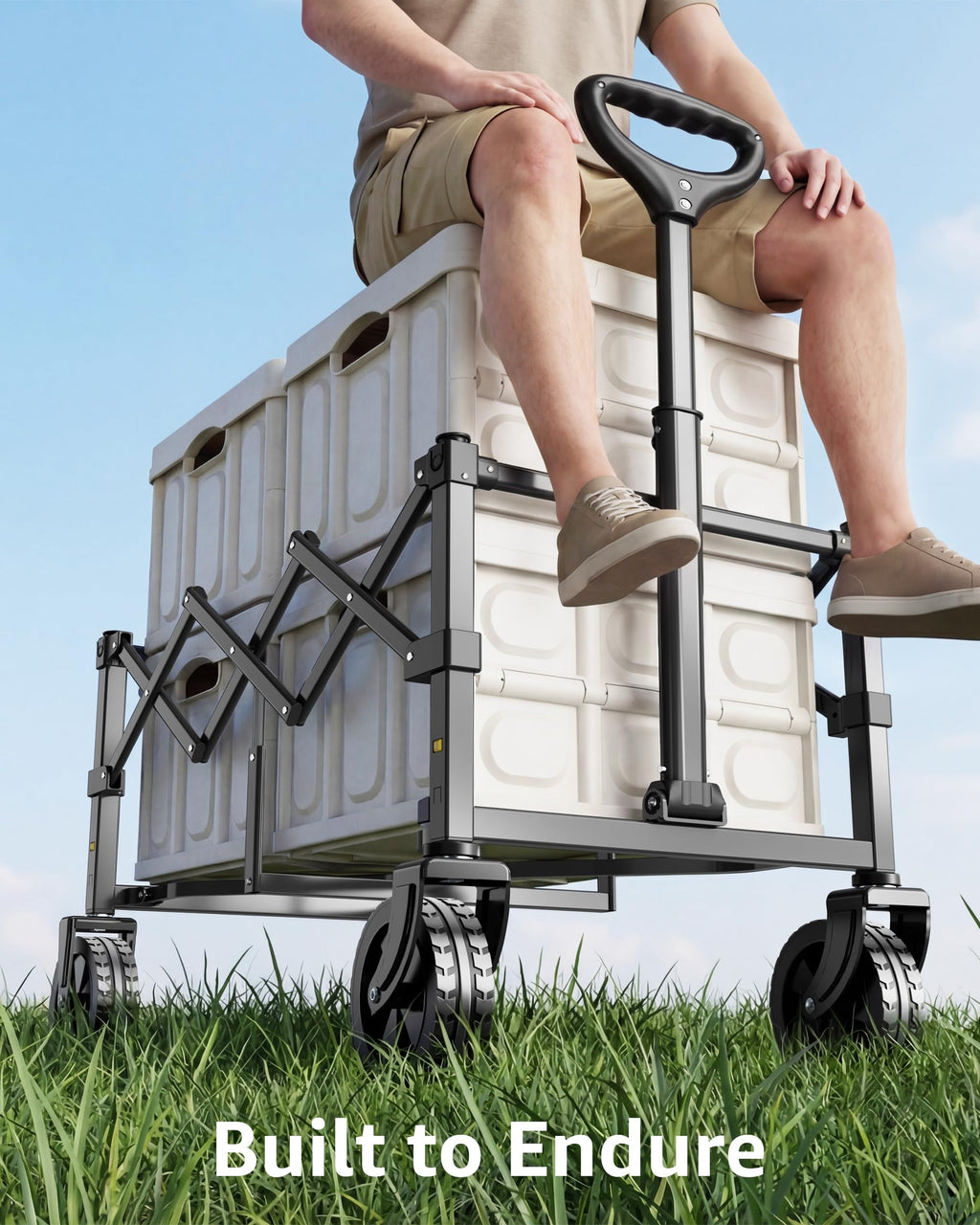 Collapsible Grocery Wagon Cart with Wheels B848