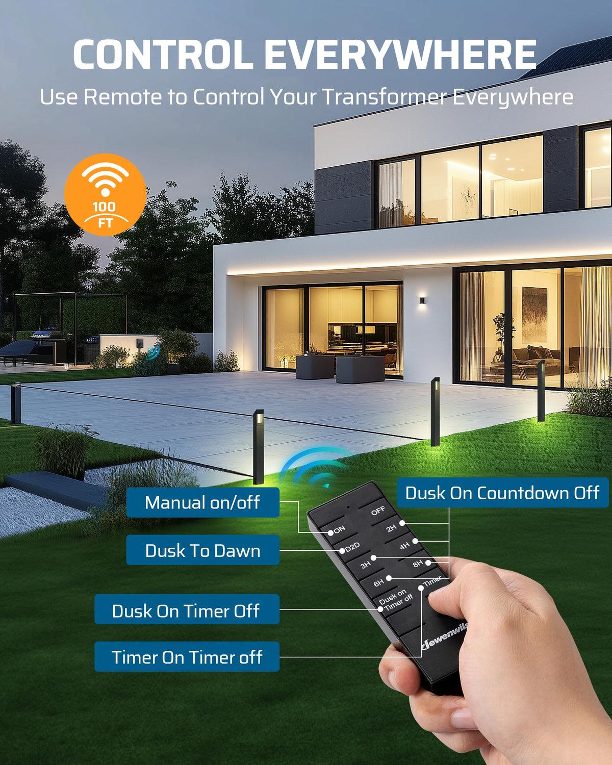 300W Low Voltage Transformer with Remote Photocell Sensor & Timer X135761