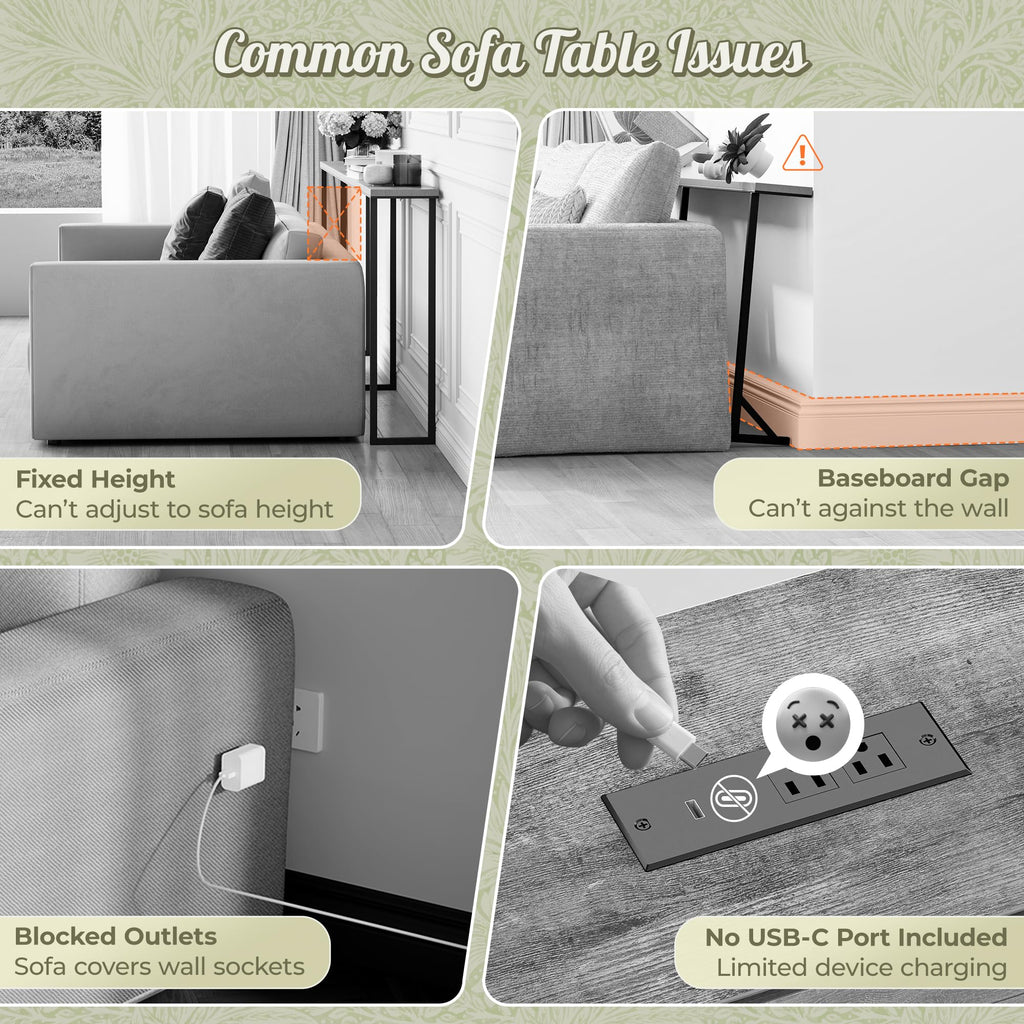 Sofa Table with Power Outlets N346
