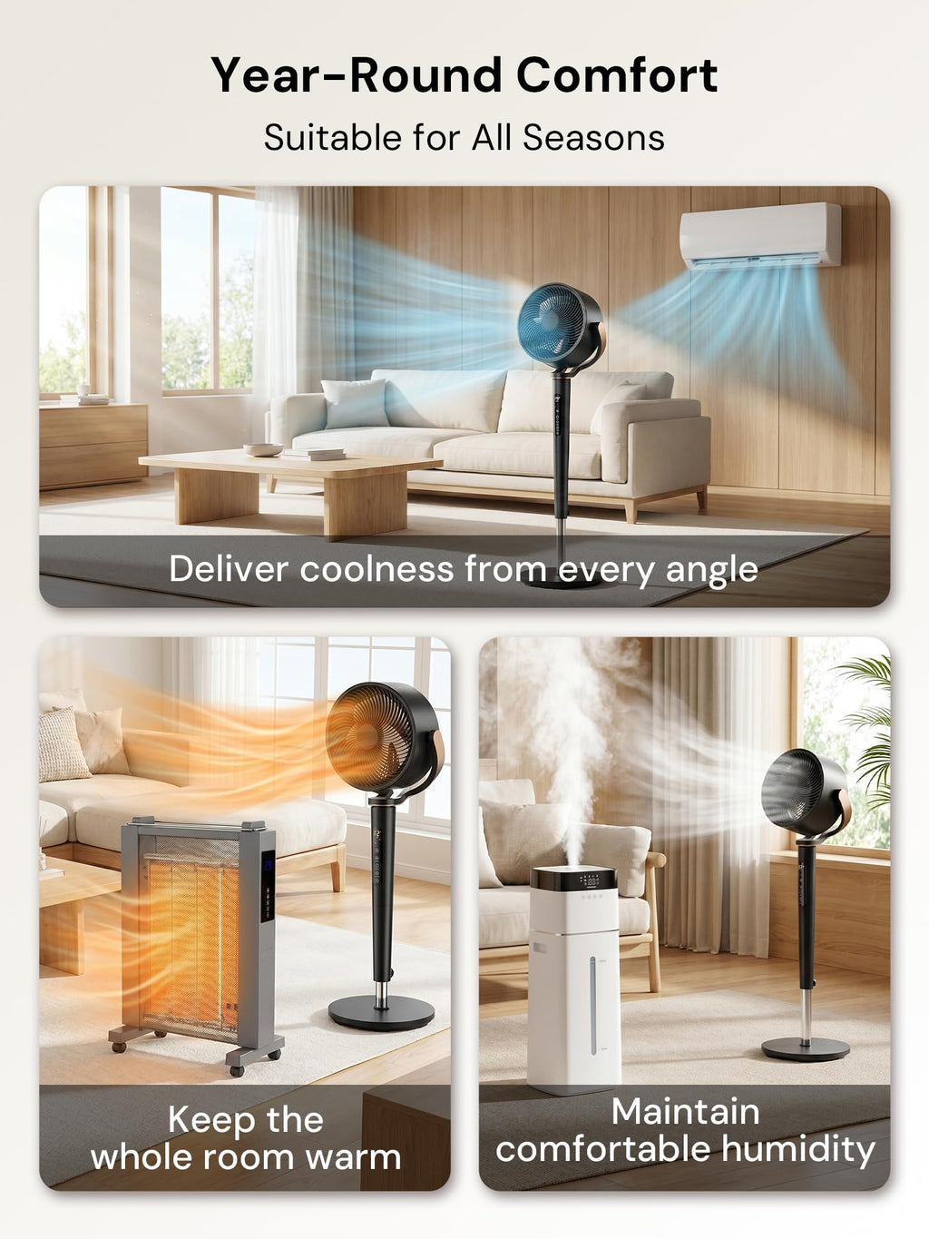 Black Adjustable Pedestal Fan with Oscillation D161