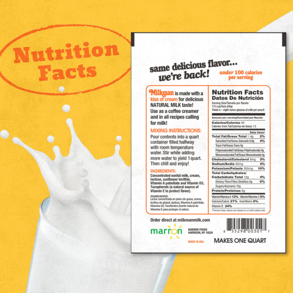 Low-Fat Instant Dry Milk Powder Packets 18 Pack Y674229