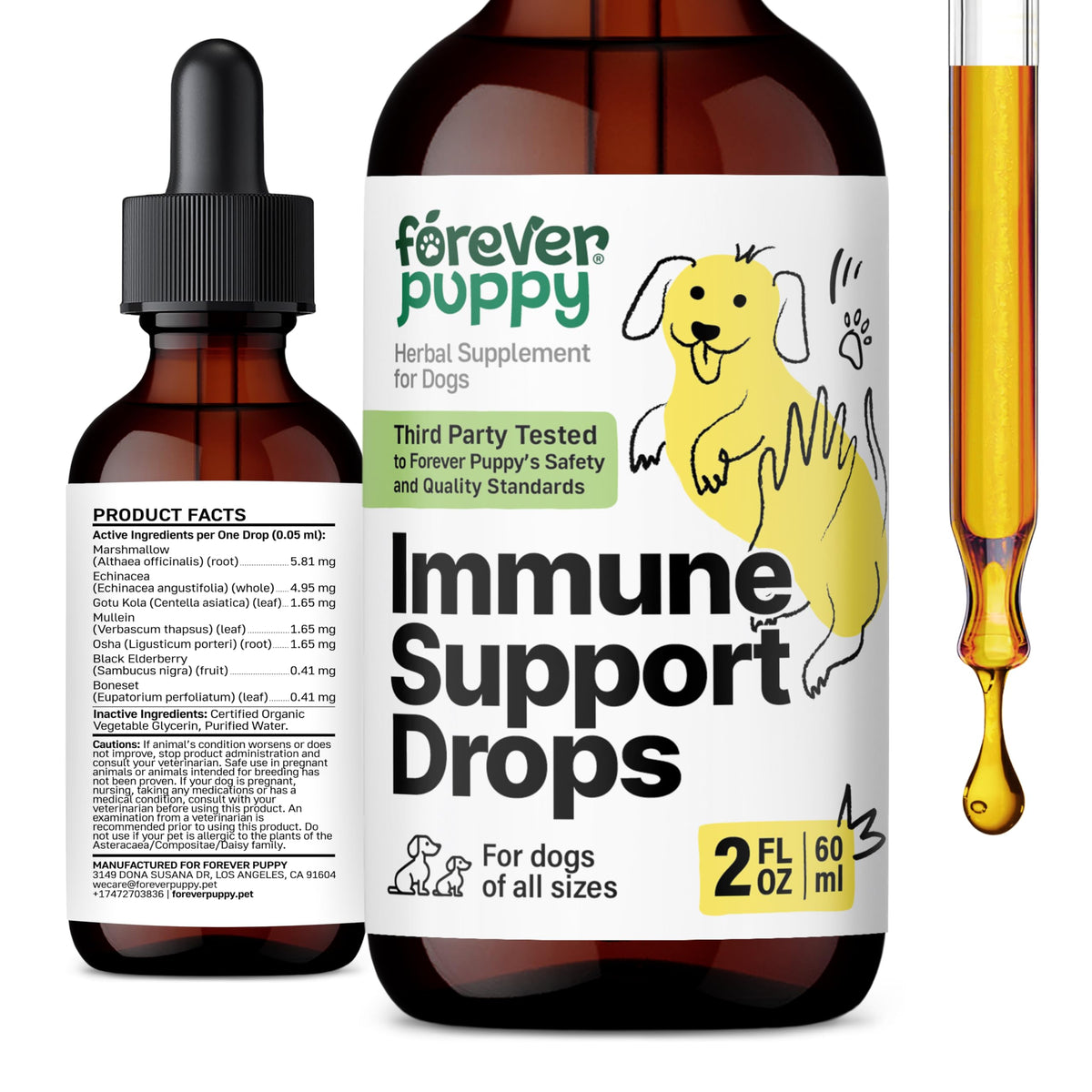 Elderberry Echinacea Dog Immune Support 2 oz U129