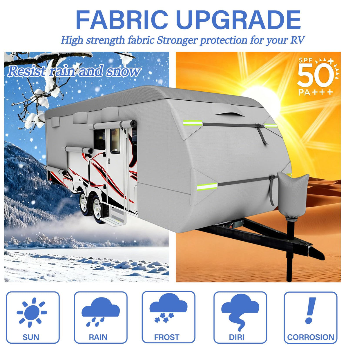 8 Layers Waterproof Travel Trailer RV Cover Z107873