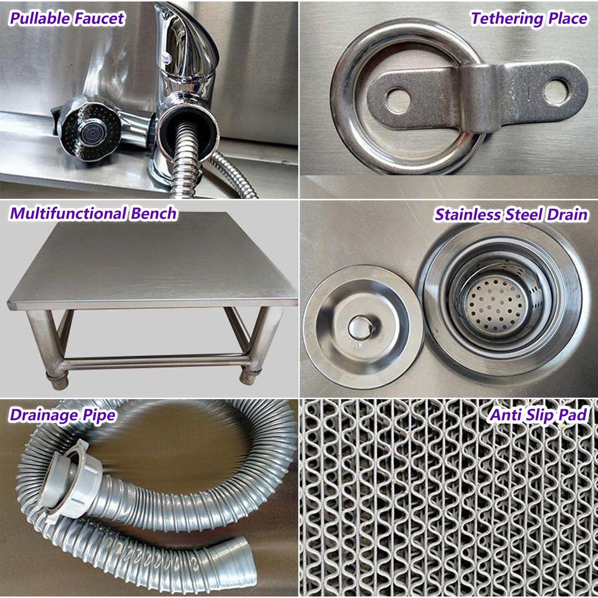 53'' Stainless Steel Pet Grooming Tub with Walk-in Stairs Z905293
