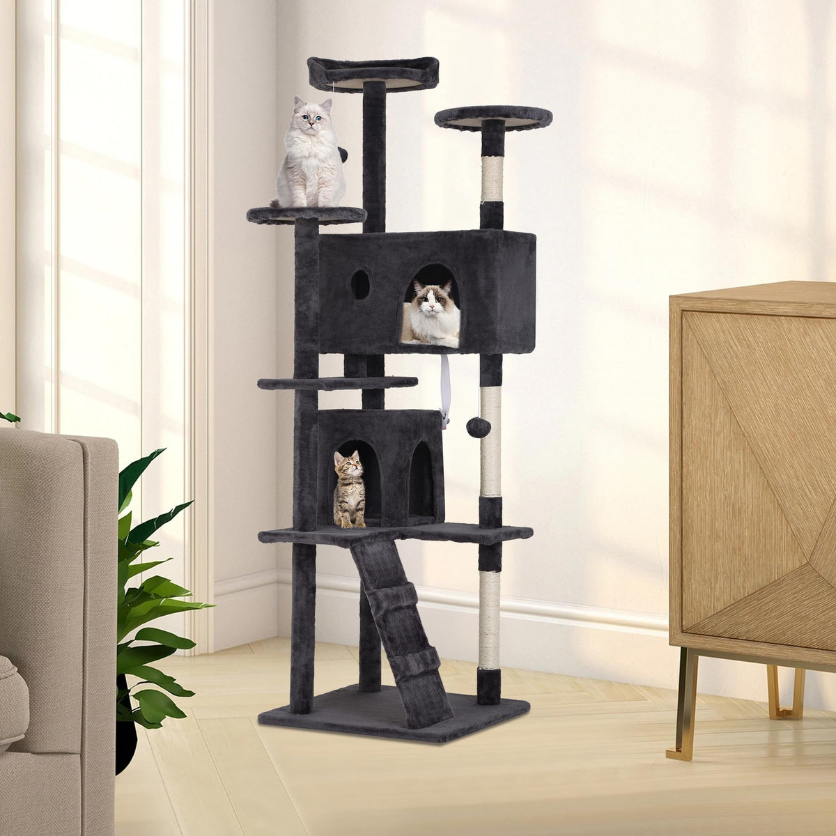 Dark Gray Multi-Level Cat Tree G74827