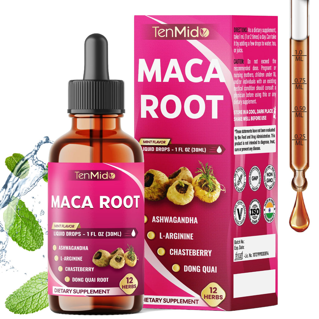 Maca Root Liquid Drops with Ashwagandha 1 Fl Oz G4033