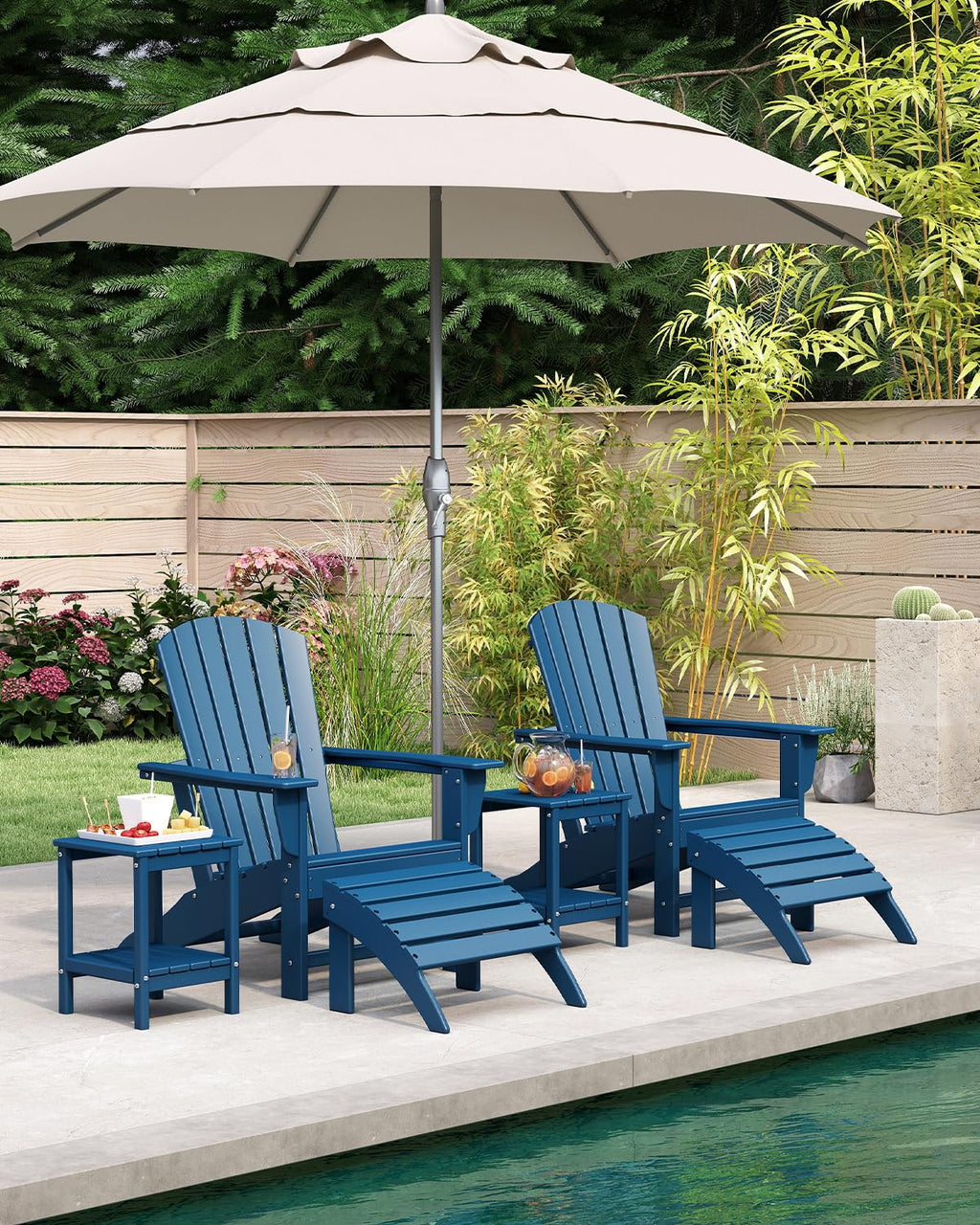 Oversized Adirondack Chairs Set of 2 Blue C67168