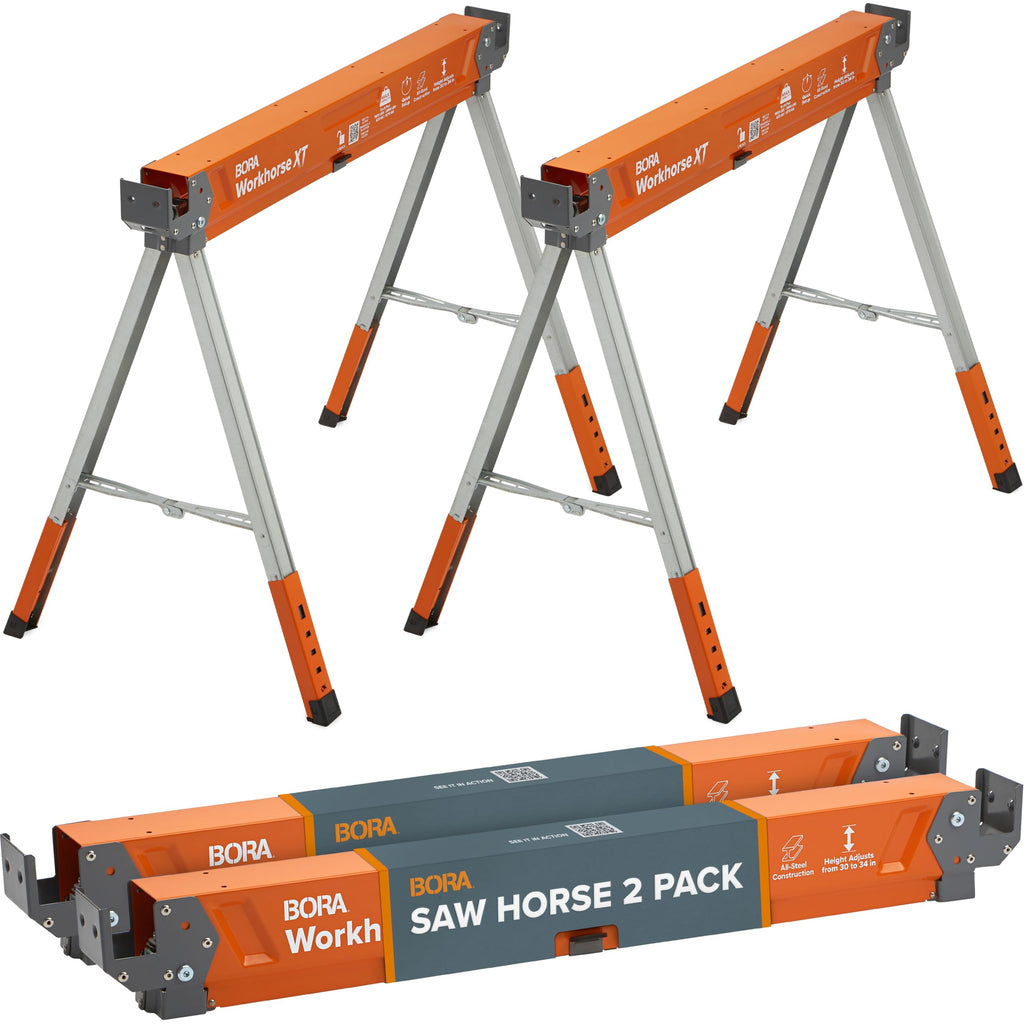 2 Pack Adjustable Folding Heavy Duty Sawhorse M789