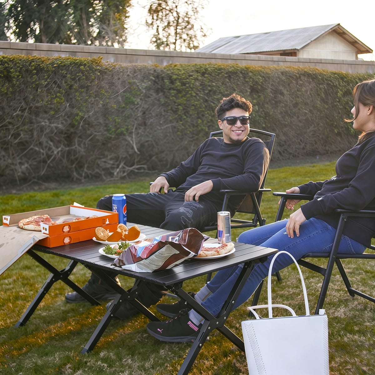 Folding Aluminum Camping Table with Carrying Bag X8230