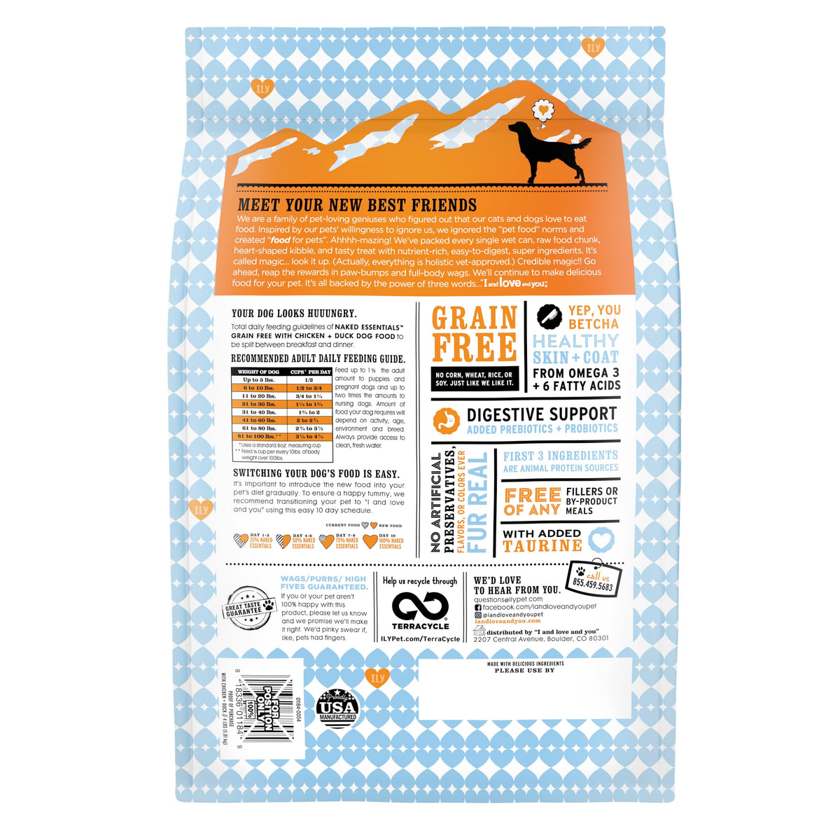 Chicken Duck Dry Dog Food 4lb Bag M305655