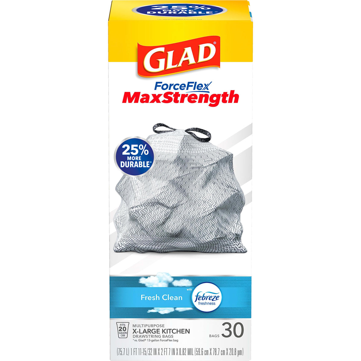 XL Trash Bags, 20 Gal, 30 Ct K60269